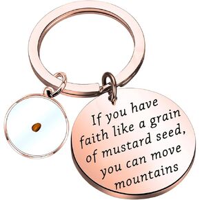 FAADBUK Christian Gift Mustard Seed Keychain If You Have Faith Like A Grain Of Mustard Seed You Can Move Mountains Jewelry