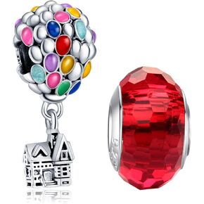 HappyStar Charm Bead fits Charms Bracelets Necklace European Jewelry ，925 Sterling Silver Dangle Pendant Bead for Woman Jewelry Beads Gifts （With one Spacer Bead Charms