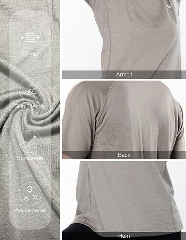 100% Merino Wool Gym T Shirts for Men, Breathable Athletic Workout Short Sleeve Tee, Moisture Wicking T-Shirts in Saudi Arabia