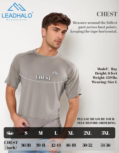 100% Merino Wool Gym T Shirts for Men, Breathable Athletic Workout Short Sleeve Tee, Moisture Wicking T-Shirts in Saudi Arabia