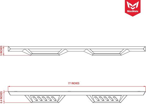 خطوات إسقاط مثلثة من MaxMate متوافقة مع تويوتا تاكوما 2005-2023 | كابينة مزدوجة | LD3T71038MX | لوحات الجري لقضبان Nerf للسكك الحديدية الجانبية in Kuwait