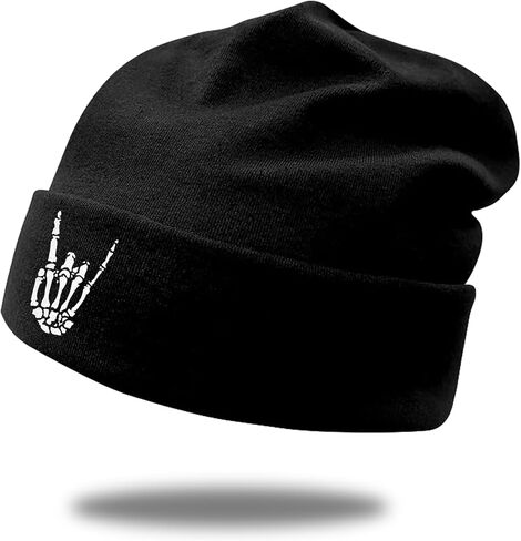 Skull Winter Hat Skull Beanies for Men Skeleton Hand Knitted Hat Skateboard Teen Hats for Boys Winter Warm Hat in Kuwait