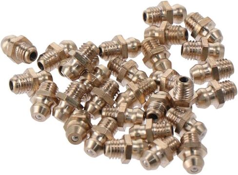 BYOBYO 30 Pcs 1/4-28 Grease Zerk Nipple Fitting, Copper Straight Hydraulic Grease Zerk Nipple Fittings for Car Engine, Vehicle in Saudi Arabia