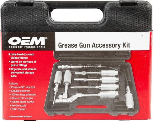 OEMTOOLS 25711 مجموعة محول تركيب الشحوم المكونة من 7 قطع، ملحقات مسدس الشحوم، مجموعة أطراف مسدس الشحوم المكونة من 7 أجزاء، 7 تركيبات مسدس الشحوم، طقم تركيب الشحوم in Kuwait
