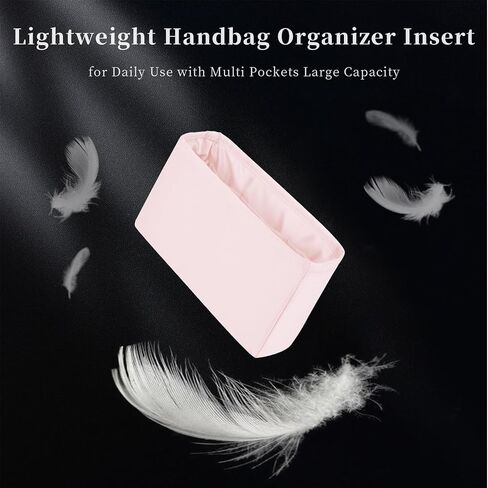 Purse Organizer for Lady-Dior Purse, Soft Satin Bag Insert, Inner Bags with Multiple Pockets for Storage (Small, Pink) in Saudi Arabia