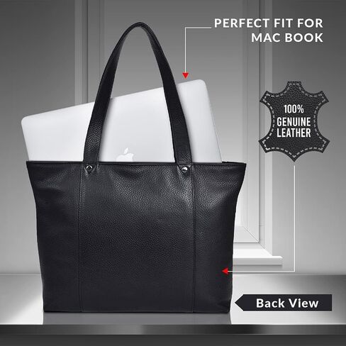 VALENCHI Leather Tote Bag For Women - Leather Handbags For Women - Trendy Ladies Shoulder Bag - Work, Travel in Kuwait