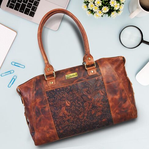 VALENCHI Leather Tote Bag For Women - Leather Handbags For Women - Trendy Ladies Shoulder Bag - Work, Travel in Kuwait