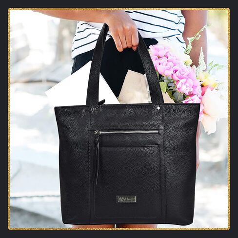 VALENCHI Leather Tote Bag For Women - Leather Handbags For Women - Trendy Ladies Shoulder Bag - Work, Travel in Kuwait