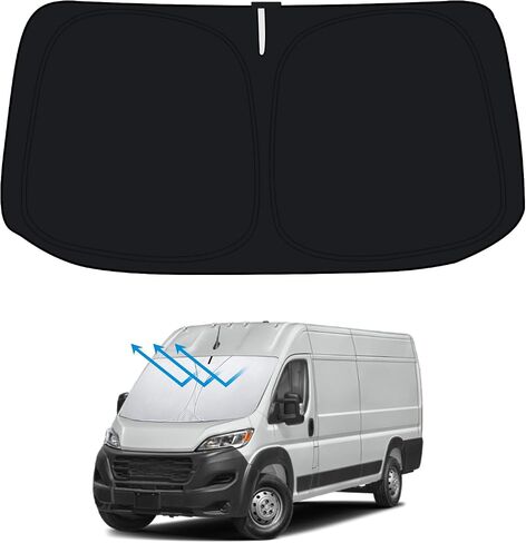 BESTVIEW Front Windshield Sun Shade Compatible with Dodge Ram ProMaster 2014-2023 2024, Foldable Reflective Sunshade for Car Front Window, 3 Layers 210T Material in Saudi Arabia
