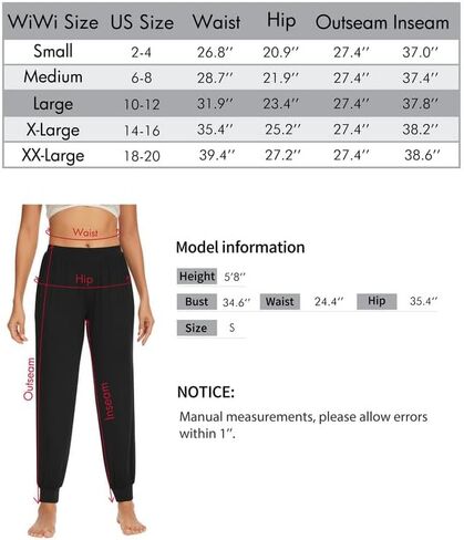 WiWi Womens Pajama Bottoms Soft Viscose from Bamboo Joggers pants Yoga Pants Casual Lounge S-XXL in Saudi Arabia