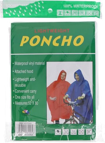 CTM® Adult Reusable Waterproof Long Rain Poncho in Saudi Arabia