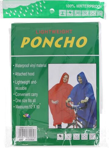 CTM® Adult Reusable Waterproof Long Rain Poncho in Saudi Arabia