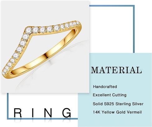MOOSEA Moissanite Chevron Wedding Band for Women, D Color VVS1 Clarity Lab Created Diamond Stackable Rings 14K White Yellow Rose Gold Vermeil Moissanite Wishbone Half Eternity Ring for Women Band in Saudi Arabia