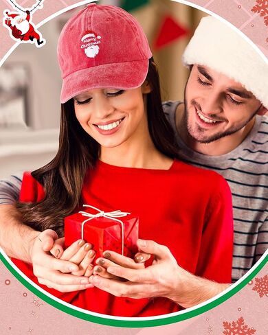 Jeyiour 4 قطع عيد الميلاد قبعة بيسبول قبعة عيد الميلاد خمر الدنيم قبعة عيد الهالوين سرطان الثدي الوعي عيد الشكر قبعة قابل للتعديل التطريز قبعات أبي للرجال النساء in Kuwait