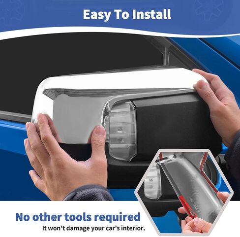 for Silverado Side Mirror Cover Cap Trim Chrome Fit for Chevy Silverado/GMC Sierra 2019-2024 Silver Chrome Exterior Accessories 2pcs in Saudi Arabia