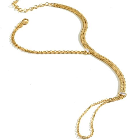 18K Gold Vermeil Bracelet Ring Hand Chain, Adjustable Finger Bracelet, Dainty Charm Hand Jewelry for Women, Valentine's Day, Birthday Gifts for Her in Saudi Arabia