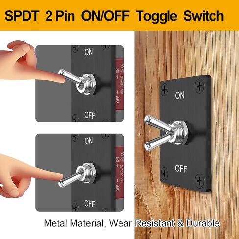 Waterproof Toggle Switch 12V 30A Heavy Duty SPST 2 Pin ON-Off with Boot Cover and Mounting Panel Kit, Marine Automotive Car Boat Truck Electrical Switch for Reliable Power Control – 1 Pack in Saudi Arabia