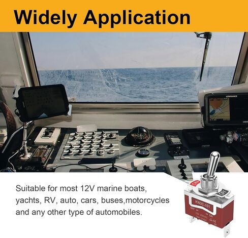 Waterproof Toggle Switch 12V 30A Heavy Duty SPST 2 Pin ON-Off with Boot Cover and Mounting Panel Kit, Marine Automotive Car Boat Truck Electrical Switch for Reliable Power Control – 1 Pack in Saudi Arabia