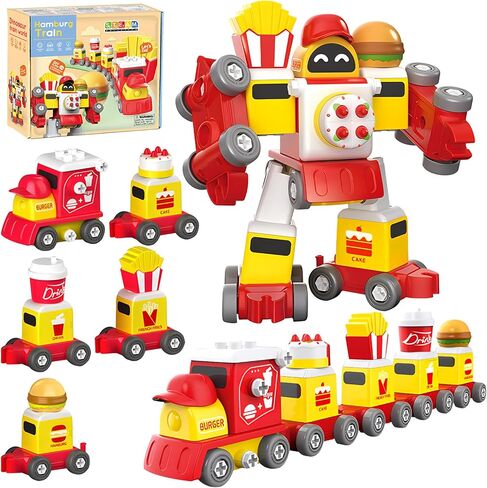 Building Blocks Toys for Age 3-6,STEM Take Apart Transform Train Set Preschool Educational Learning Construction Toys Kit Birthday Gifts for Toddlers Boy Girls Son 3 4 5 6 7 8 Year Old in Kuwait