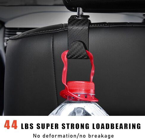 4 PCS Car Seat Headrest Hooks, Auto Seat Hook Hangers Storage Organizer, Back Seat Hanger for Car Handbag Clothes Coats Grocery Bags, Universal Interior Car Accessories (Carbon Fiber) in Kuwait