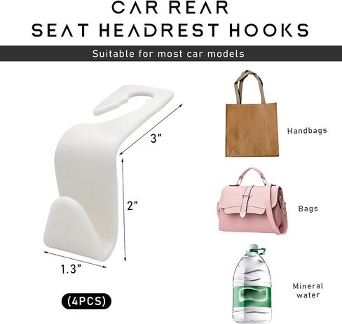 4 PCS Car Seat Headrest Hooks, Auto Seat Hook Hangers Storage Organizer, Back Seat Hanger for Car Handbag Clothes Coats Grocery Bags, Universal Interior Car Accessories (Carbon Fiber) in Kuwait