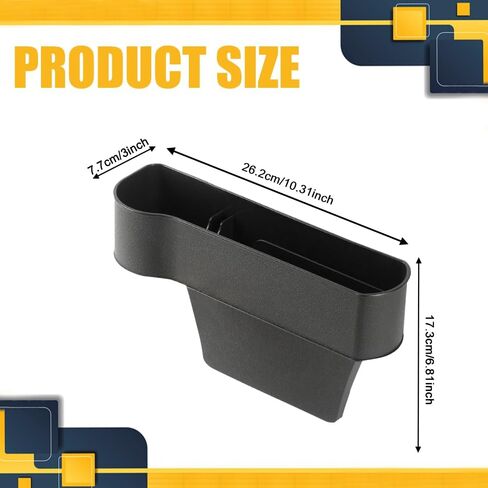 2PCS Car Seat Gap Filler Organizer, Leather Multifunctional Car Seat Organizer, Console Side Storage Box with Cup Holders, Accessories Car Seat Storage Box Universal for Cars (Black) in Kuwait