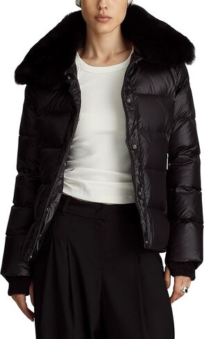 Essential Puffer Jacket With Detachable Genuine Shearling Collar and Cuffs in Saudi Arabia