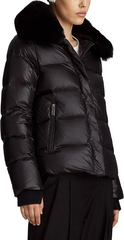 Essential Puffer Jacket With Detachable Genuine Shearling Collar and Cuffs in Saudi Arabia