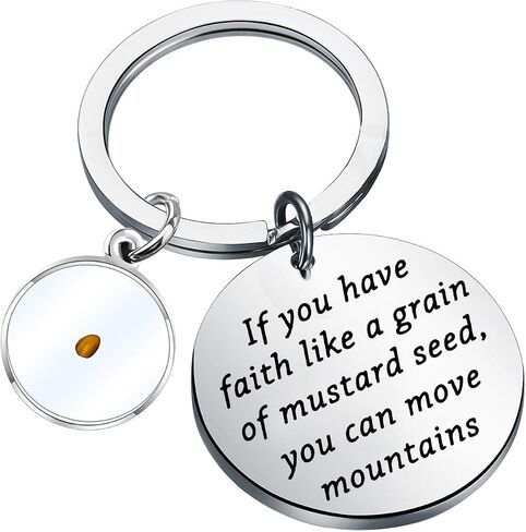FAADBUK Christian Gift Mustard Seed Keychain If You Have Faith Like A Grain Of Mustard Seed You Can Move Mountains Jewelry in Saudi Arabia