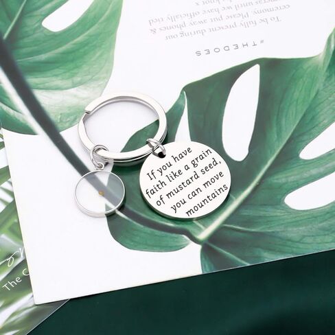 FAADBUK Christian Gift Mustard Seed Keychain If You Have Faith Like A Grain Of Mustard Seed You Can Move Mountains Jewelry in Saudi Arabia