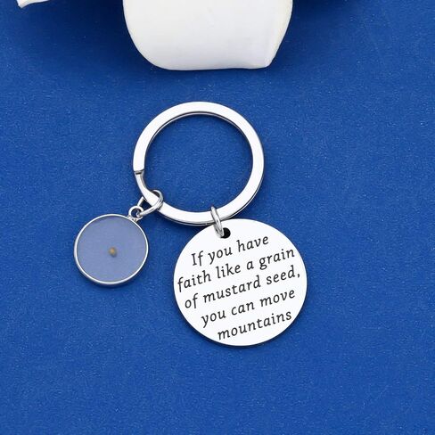 FAADBUK Christian Gift Mustard Seed Keychain If You Have Faith Like A Grain Of Mustard Seed You Can Move Mountains Jewelry in Saudi Arabia