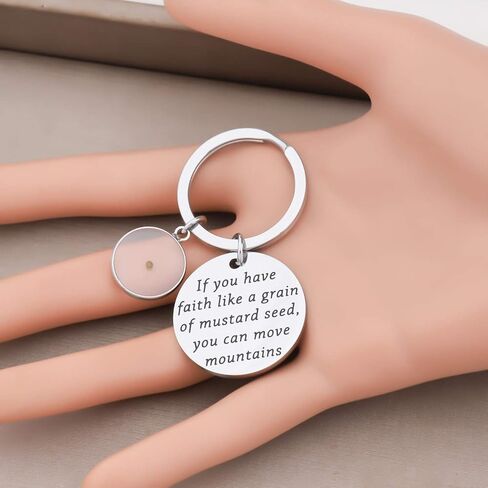 FAADBUK Christian Gift Mustard Seed Keychain If You Have Faith Like A Grain Of Mustard Seed You Can Move Mountains Jewelry in Saudi Arabia
