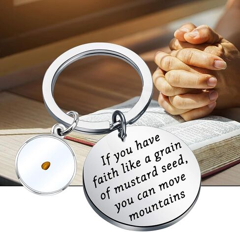 FAADBUK Christian Gift Mustard Seed Keychain If You Have Faith Like A Grain Of Mustard Seed You Can Move Mountains Jewelry in Saudi Arabia