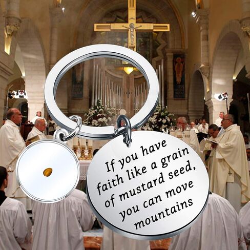 FAADBUK Christian Gift Mustard Seed Keychain If You Have Faith Like A Grain Of Mustard Seed You Can Move Mountains Jewelry in Saudi Arabia