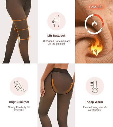 جوارب طويلة مبطنة بالصوف للسيدات، جوارب طويلة شفافة ودافئة للتحكم في البطن، سراويل طويلة عالية الخصر لفصل الشتاء in Kuwait