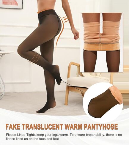 جوارب طويلة مبطنة بالصوف للسيدات، جوارب طويلة شفافة ودافئة للتحكم في البطن، سراويل طويلة عالية الخصر لفصل الشتاء in Kuwait