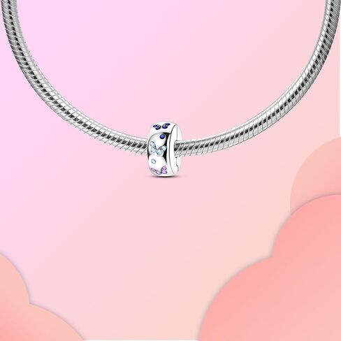 Clip Spacer Charm for Bracelets for Women 925 Sterling Silver Pave Cubic Zirconia Clip Lock Spacer Stopper Charm Fit for Bracelets Necklace Jewelry Gift for Women in Saudi Arabia
