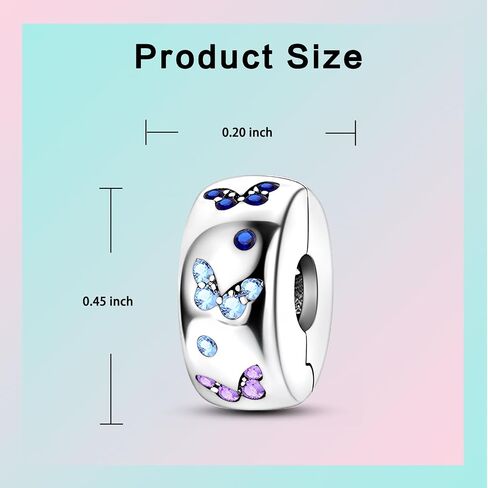 Clip Spacer Charm for Bracelets for Women 925 Sterling Silver Pave Cubic Zirconia Clip Lock Spacer Stopper Charm Fit for Bracelets Necklace Jewelry Gift for Women in Saudi Arabia
