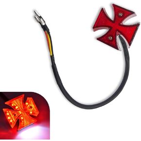 1 PC Motorcycle LED Rear Brake Light, Waterproof Cruiser Cross Rear Light, Super Bright Safety Warning Driving Lights License Plate Light, Universal for Motorcycles (Red)