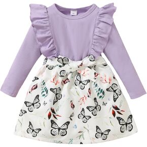 Toddler Girls Winter Long Sleeve Dresses Kids Fall Cute Clothes Little Girl Outfits for Size 4-7 Years in Saudi Arabia