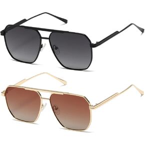 kimorn Polarized Sunglasses Womens Men Retro Oversized Square Vintage Shades Classic Large Metal Sun Glasses K1221