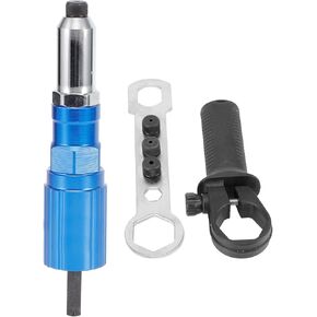 Rivet Gun Adapter Kit, Rivet Gun Adapter with Removable Handle, Rivet Gun Head Attachment, Riveter Drill Attachment Riveting Hand Tool Insert Nut for Cordless Electric Power Drill