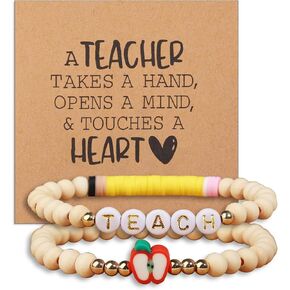 Korotho Teacher Christmas Gifts for Women, Teacher Bracelet Gifts Thank You Gift End of The Year Teacher Appreciation Gift Teacher Must Have Present from Student