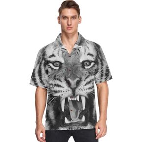 visesunny Novelty Hawaiian Shirts for Men Short Sleeve Aloha Beach Shirt Stylish Tropical Summer Casual Button Down Shirts