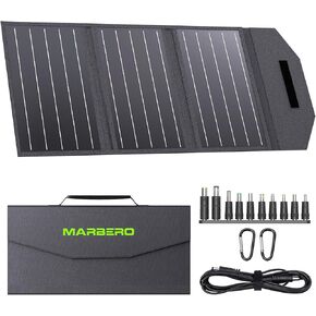MARBERO 21W Foldable Solar Panel with USB-C USB-A Outputs for Phones, Power Banks, Tablets, Portable Solar Charger Waterproof for Camping, Hiking, Backpacking, Power Outage