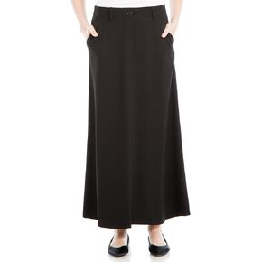 تنورة Max Studio النسائية الكاجوال على شكل حرف A مع جيوب مقاس كبير أمريكي، أسود in Kuwait