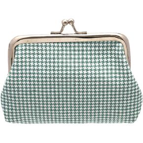 Coin Purse Vintage Bag Lock Wallet Buckle Kiss Lock change purse change holder wallet coin Leather coin wallet(D red)