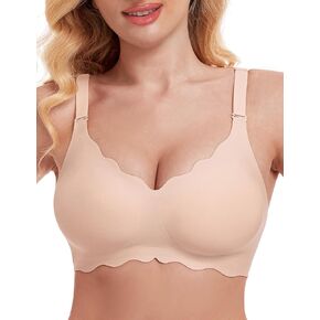 Silky Bras for Women No Underwire Floral Design Bralettes for Women Wireless T Shirt Bra Ultra Soft with Extender
