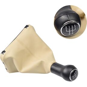 5 Speed Gear Stick Shift Knob Leather Boot for VW Beetle 1998 1999 2000 2001 2002 2003 2004 2005 2006 2007 2008 2009 2010 (Black)