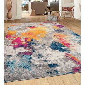 Rugshop Sky Collection Modern Abstract Area Rug 5' x 7' Multi